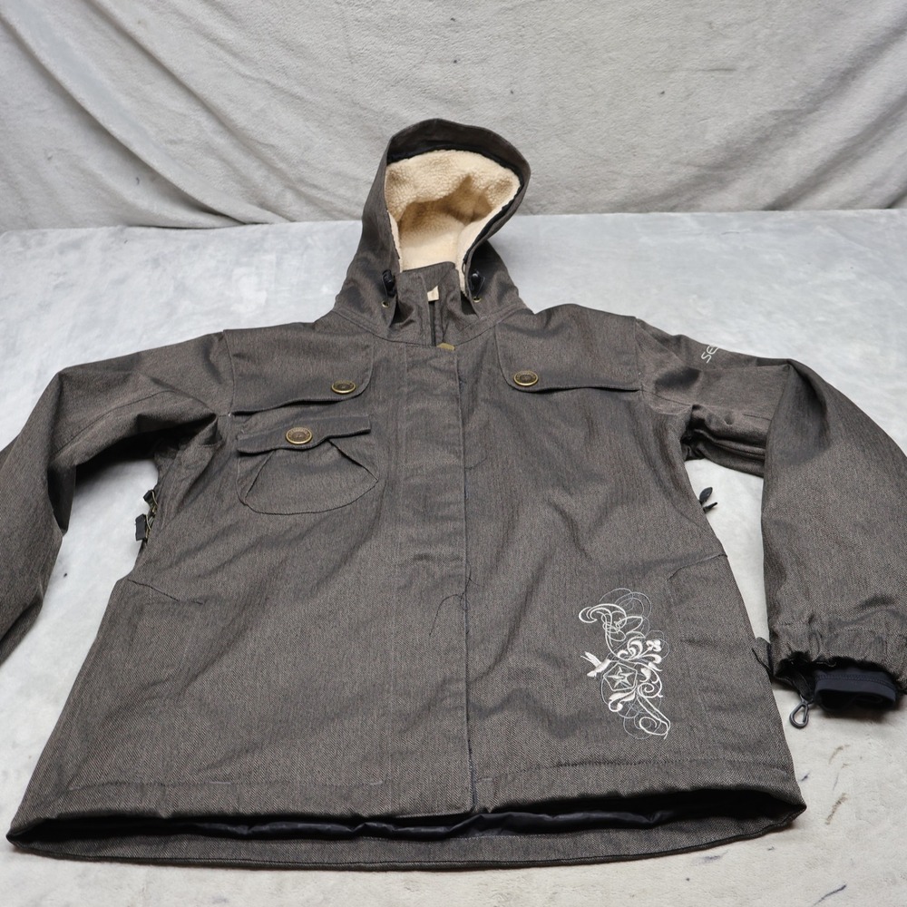 Sessions Jacket Womens Medium Black Ridge Series Sherpa Lined Waterproof Ski